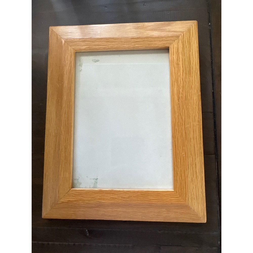 Solid Oak Wood Picture Frame 5x7 Natural Grain Tabletop Wall Mount Light Brown